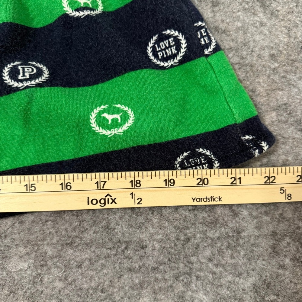 Vintage Y2K Victoria's Secret PINK Mini Skirt XS Green Navy Striped 86' Logo - Picture 7 of 8